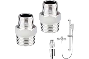 CONSTPROG 2 conectores de manguera de ducha macho a hembra