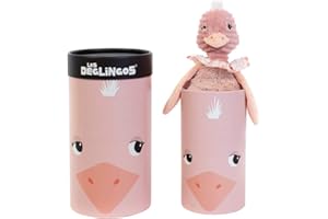 Les Déglingos - Pomelos l'autruche - Peluche Grand simply - Doudou - Ultra doux - 33 cm - Dès la Naissance - Garçon et Fille - Rose - Boite Cadeau