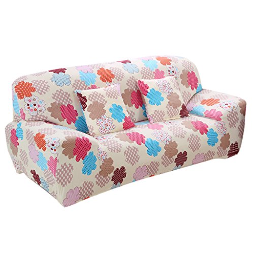 Gazechimp Modern Weich Stretch Sesselhussen Stretchhussen Husse aus elastischer Stoff für 1-Sitz / 3-Sitzer Couch Sofa - Happy Time, 190-230cm