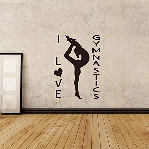 Preisvergleich Produktbild Yoga - Mädchen Wand Aufkleber Turnen Leichtathletik Wandmalerei Mädchen Zimmer Dekoration Gymnastik Mädchen Abnehmbare Vinyl Wall Art Poster