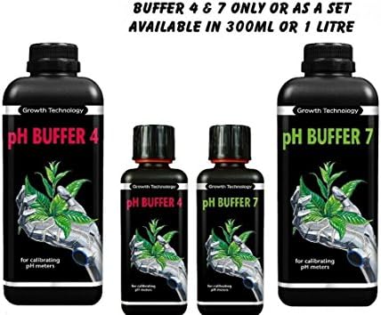 Growth Technology pH Buffer 4 & 7 Calibration Fluid Meter Solution Hydroponics (pH Buffer 7 300ml)