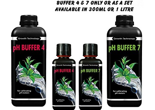 Growth Technology pH Buffer 4 & 7 Calibration Fluid Meter Solution Hydroponics (pH Buffer 7 300ml)