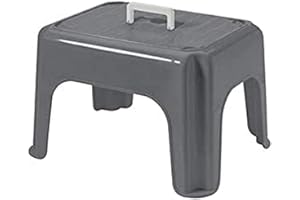 Tontarelli Hocker mit Griffen, Grau, 38 x 30 x 24 cm, Mehrfarbig