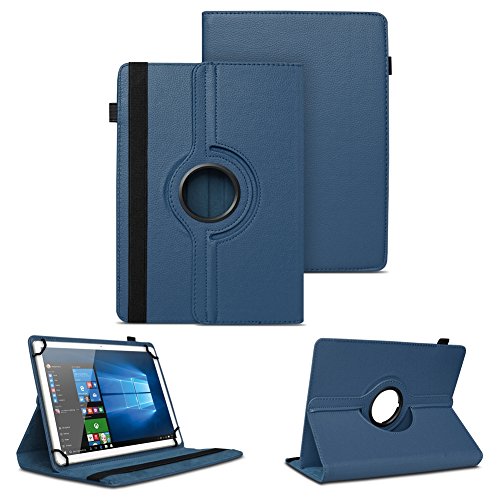 NAUC Tasche für Vodafone Smart Tab 4 / 4G Hülle Tablet Schutzhülle Farbauswahl Kunstleder Cover Case Schutztasche Stand 360° Drehbar Etui Zubehör , Farben:Blau