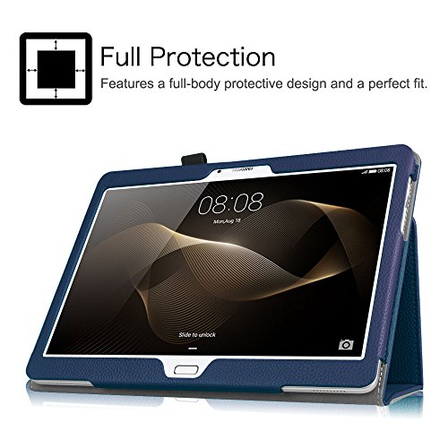 Fintie Huawei MediaPad M2 10.0 Hülle – Slim Fit Kunstleder (Folio) Schutzhülle Tasche Case Cover mit Auto Sleep Wake up / Standfunktion und Stylus-Halterung für Huawei MediaPad M2 10 Zoll (25,4 cm) LTE / WiFi Tablet-PC, Marineblau - 5