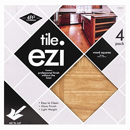 BusyBee 50 Oscuro Efecto Madera SQ baldosas de Vinilo para Suelo, Estilo Madera Oscura, Autoadhesivas
