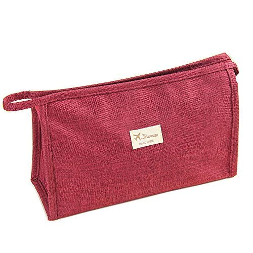 Diswa 2Pcs Pouch Set Organizer Bag for Travel, Toiletries, Cosmetics, Make Up Multipurpose Gift for Women (Maroon)