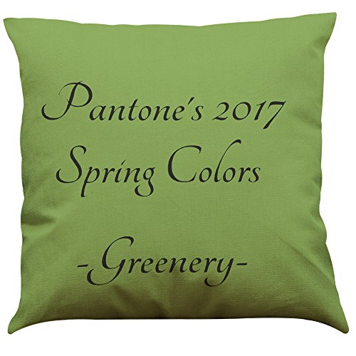 MStar 4 Stück Frühling Grünzeit gedruckt Muster Kissenbezug 45X45cm Leinen-Baumwoll atmungsaktiv Kissenhülle Kopfkissenbezug - 5
