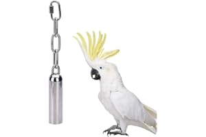 KEERSI MOTTDAM Stainless Steel Bells Toy with Sweet Sound for Bird Parrot Macaw African Greys Amazon Eclectus Cockatoo Parakeet Cockatiels Conure Cage (L/ 8.4'')