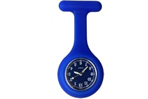 SibyTech Krankenschwester Ansteckuhr fob,Silikon mit Pin/Clip,Glow Pointer im Dunkeln,Infektionskontrolle Design,Analog-digital,Quarzwerk,Arzt Sanitäter medizinische Brosche Fob Uhr
