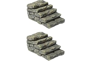 Txuolin 1Pc Miniature Resin Bridge Stone Straight Bridge Stairs Steps Fairy Ornament Flower Pot Plant Micro Landscaping Decor Bonsai Craft Straight Stairs Outdoor Garden Sculptures Garden