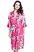 Produktbild Edler Morgenmantel Kimono aus Satin lang Größen S-XXL (XL, VA58/Pink)
