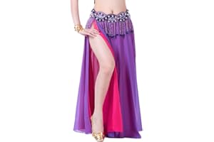 DAIHAN Falda De Danza del Vientre De Gasa Mujeres Falda De Profesional Oriental Árabe