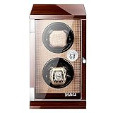 L.HPT® Luxus Smart Watch Winder Dual Uhrenbeweger 2 + 0 Leder Storage Display Watch Winder Fall Automatische Rotation Winder,Black