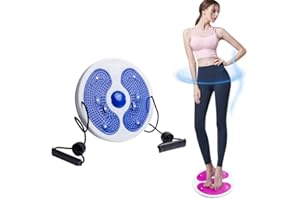 BOBETY Waist Whisper Disc with Drawstring - Waist Sculptor Machine Twister - Body Shaping Waist Twisting Disc - Fitness Turntable for Home Workout, with Resistance Bands and Foot Massage
