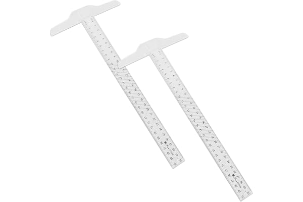 SWYSGS 30 cm (12 tum) junior T kvadrat plast transparent t-linjal för ritning och allmänt layoutarbete