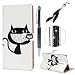 Produktbild iAdvantec OnePlus 6 Hülle Case, Filp PU Leder Wallet Handyhülle Flipcase : Bookstyle Gemalt Tasche Brieftasche Schutzhülle in Toothy Katze + Anti Staub Stöpsel + Stylus