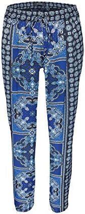 DOLCHES Printed Wide Trousers Tapered Legs Elasticated Drawstring Waist Lightweight Fabric