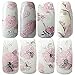 leading-star 3D Pink Flowers Nail Art Sticker Decorations Hot Stamping Series