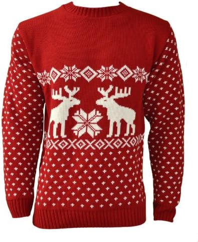 MENS UNISEX CHRISTMAS REINDEER NOVELTY KNITTED JUMPERS
