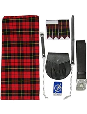 Tartanista - Herren Kilt-Set 5-tlg. - Kilt, Sporran, Nadel, Gürtel & Strumpfbänder - Wallace - 76-137 cm (UK30...
