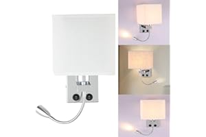 Konesky Applique de Chevet, LED Flexible Liseuse Bras Oscillant Titulaire E27 Veilleuse Murale (N'inclut pas les Ampoules) (1 Projecteur)