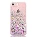 Produktbild iPhone 7 Hülle,Mo-Beauty® Schutzhülle iPhone 7 Hülle Transparent Hardcase,Dynamisch Treibsand Flüssige Fließend Wasser Schutzhülle 3D Kreative Liquid Bling Hülle Case Glitzer Glitter Shiny Glanz Sparkle Sterne Star Crystal Clear Case Transparent Handyhülle für iPhone 7 (4,7 Zoll) + 1 x Gehärtetem Glas Display Schutz