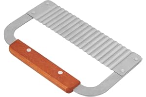 SMANDY Edelstahl Seifenschneider Crinkle Wachsschneider Wellenförmige Schneidemaschine Schneidwerkzeug mit Hartholz Griff für Seifenlaib