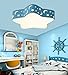 Produktbild Stylehome Kinderzimmer LED Deckenlampe Kinderlampe 36W Blau voll dimmbar mit Fernbedienung 6920