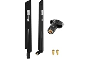 GREATZER 4G Antenna,5G WiFi Antenna Signal Booster Antenna 18DBI Signal Gain Antenna SMA Pin/Hole Adapter Omnidirectional Network Antenna,600-6000MHz,for Router,PC Desktop,PCI-E Cards,Security IP Camera-Black
