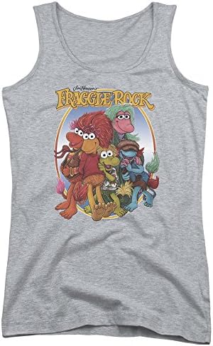 Fraggle Rock Group Hug Juniors Tank Top (Athletic Heather, XX-Large)