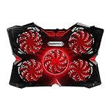 Zwini Refroidisseur PC Portable 12'-17' Refroidisseur pour Ordinateur Portable Support de Tablette de Refroidissement Ultra-Silencieux avec 5 Ventilateurs à 1400 TR/Min. LED 2 Ports USB