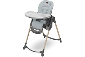 Maxi-Cosi Minla Evolutive Highchair, 0–14 Years, up to 60 kg, Baby High Chair, 9 Height Options, 5 Recline and 4 Tray Positions, Compact Fold, Adjustable Footrest, Eco Care, Beyond Grey