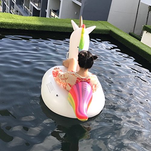 Z&W SHOP Giant Unicorn Floating Mat Inflatable Swimming Pool Toys Swim Rings for Adults & Kids in Beach Swimming Pool 78.74x39.37x35.43 inches (200x100x90CM)