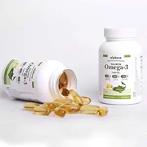 Wellona Omega 3 Fatty Acid Fish Oil Supplement for Men and Women 1000 mg (180 mg EPA, 120 mg DHA) -60 Softgels Capsules (Pack of 2)