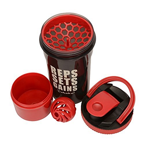 Ishake Brawny Shaker Bottle, 700ml (Black/Red)
