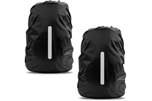 LAMA Wodoodporny pokrowiec przeciwdeszczowy do plecaka, odblaskowy, odporny na kurz, antykradzieżowy, rower, wędrówki, kemping, podróże, aktywności na świeżym powietrzu, 2 szt