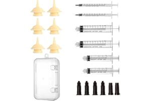 Mini seringues à tétons, Vibury Lot de 18 idéal pour Les tétons de Chiots, Chatons, écureuils et Autres Animaux de Compagnie