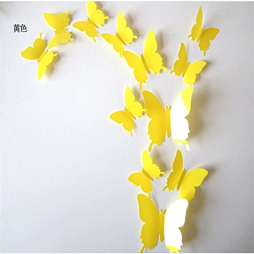 Da.Wa 12 Stück Schmetterling Wandaufkleber 3D Butterfly Wall Tattoo Wall Sticker Wall Decoration with Adhesive Spots for Attaching,Set of 12,Schwarz - 5