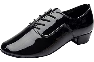 LUCKYWAQNG Scarpe Ragazzi Scarpe da ballo moderne Sala da ballo Latino Scarpe da ballo in pelle tinta unita per lacci Scarpe per bambini invernali