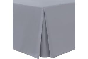 Linen Home Box Pleated Base Valance Grey Double Bed Skirt Valance Sheets, Microfibre Soft Brushed Easy Care Non Iron (Double, Grey)