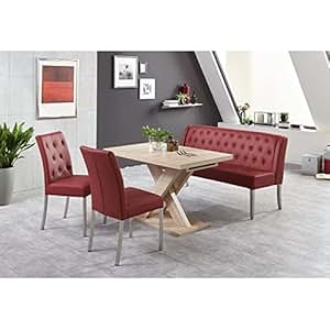 Komplett Esszimmergarnitur ? Bank mit 4 Polsterstühlen in Kunstleder