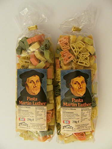 Streuteile Martin Luther aus Nudelteig, 2x 250 g, Nudeln, Pasta, Dekoration, Delikatesse, Reformator