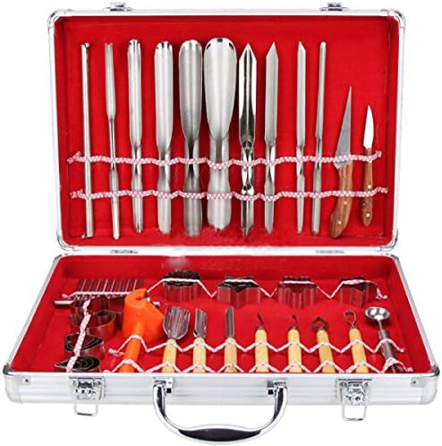 Agile Shop Kitchen Engraving Tool Set Fruit And Vegetable Food Decoration Cutting Tool Kit 40 Pieces,Silver