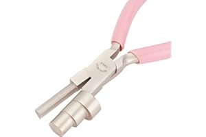 BENECREAT Grande pinza per anelli di filo 3 in 1 con tubi in PVC Pinze per stirare Strumento per avvolgere a più livelli Pinze per modellare gli anelli di gioielli per la creazione di gioielli, rosa