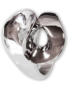 Fly Style® - Designer Ring für Damen aus 316L Edelstahl - geschwungenes Band / Schleife - silber spirale schleife...