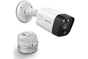 OOSSXX Telecamera di sorveglianza POE esterna), telecamera di sorveglianza esterna/interna AI PIR, telecamera IP 4K 8MP, impermeabile, audio a 2 vie, visione notturna