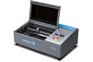 OMTech K40+ CO2 Lasergravierer 40W 200x300mm 220V Lasergraviermaschine Kompatibel mit LightBurn Justierbarer Laserkopf Air Assist für Holz Glas