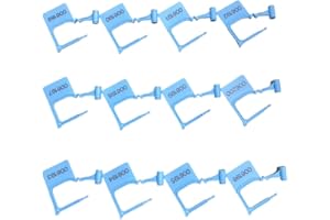 DUEBASS 200 Pcs Numbered Security Plastic Padlock Seals Crash Cart Lock Keyed Padlocks Disposable Locks for Luggage Medical Clothing (Blue)