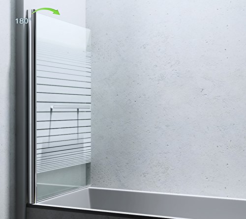 BxH: 94×143 cm Design Duschabtrennung Cortona1122, 6mm ESG-Sicherheitsglas teilsatiniert, inkl. Nanobeschichtung, Badewannenfaltwand, - 2